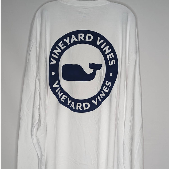 NWT Vineyard Vines 4XB BIG & TALL Long Sleeve Whale Blank Pocket Tee Logo Shirt - Picture 2 of 5